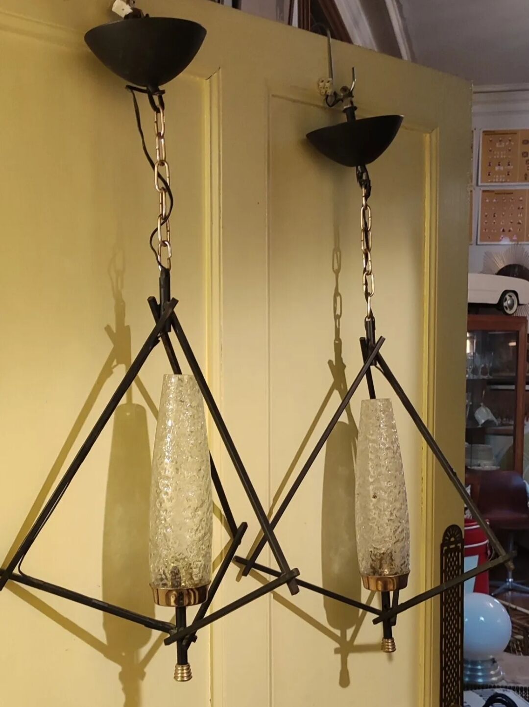 Pair of Lunel pendant chandeliers