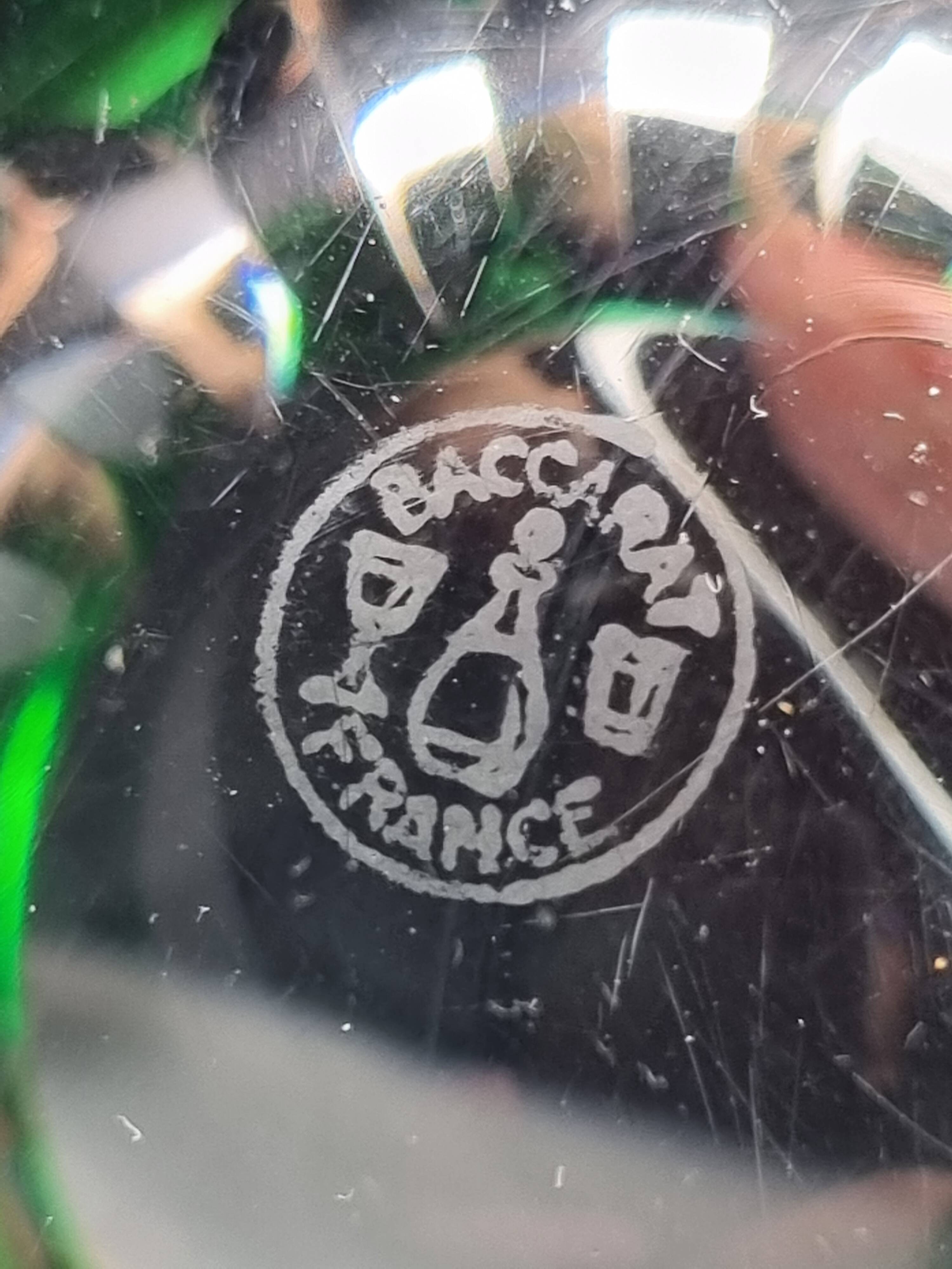 Baccarat green cut crystal ashtray, France, 20th century