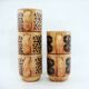 5 beige and fawn stoneware mugs - brown geometric decor - made in England - vintage 70s