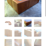 XXL Vintage patinated leather corner sofa 1980