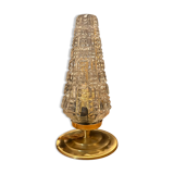 Lampe à poser tulipe globe ancien en verre moulé motifs vintages 70'