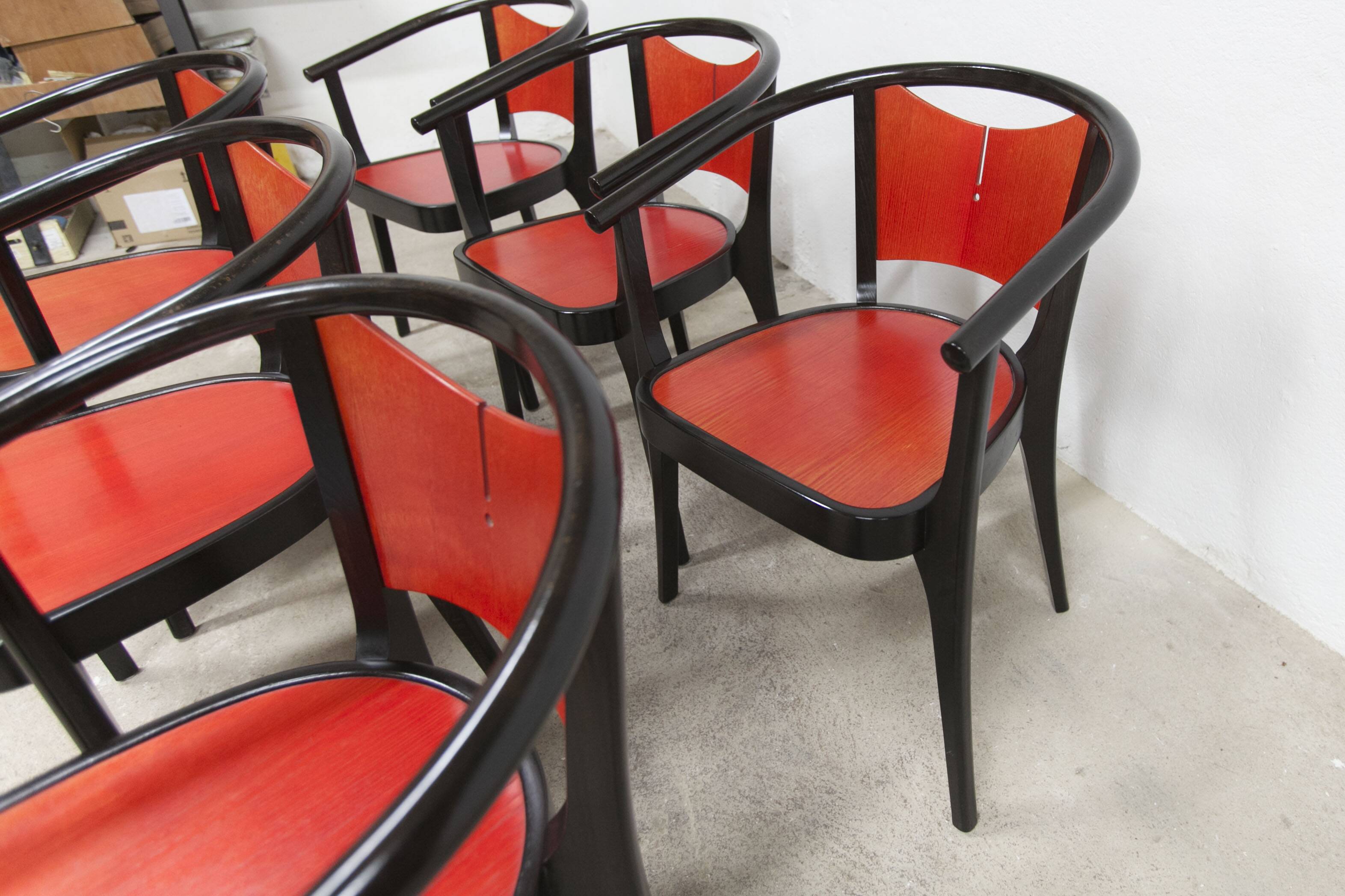 Set of 6 Baumann Diese armchairs, designed by Pagnon Pelhaître