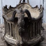 Art nouveau planter in silver metal