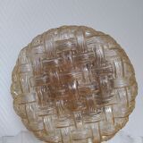 Wall-ceiling light in amber woven glass