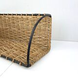 2 Old metal and wicker wall shelf 50s