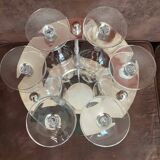 Metal support with crystal stem glasses