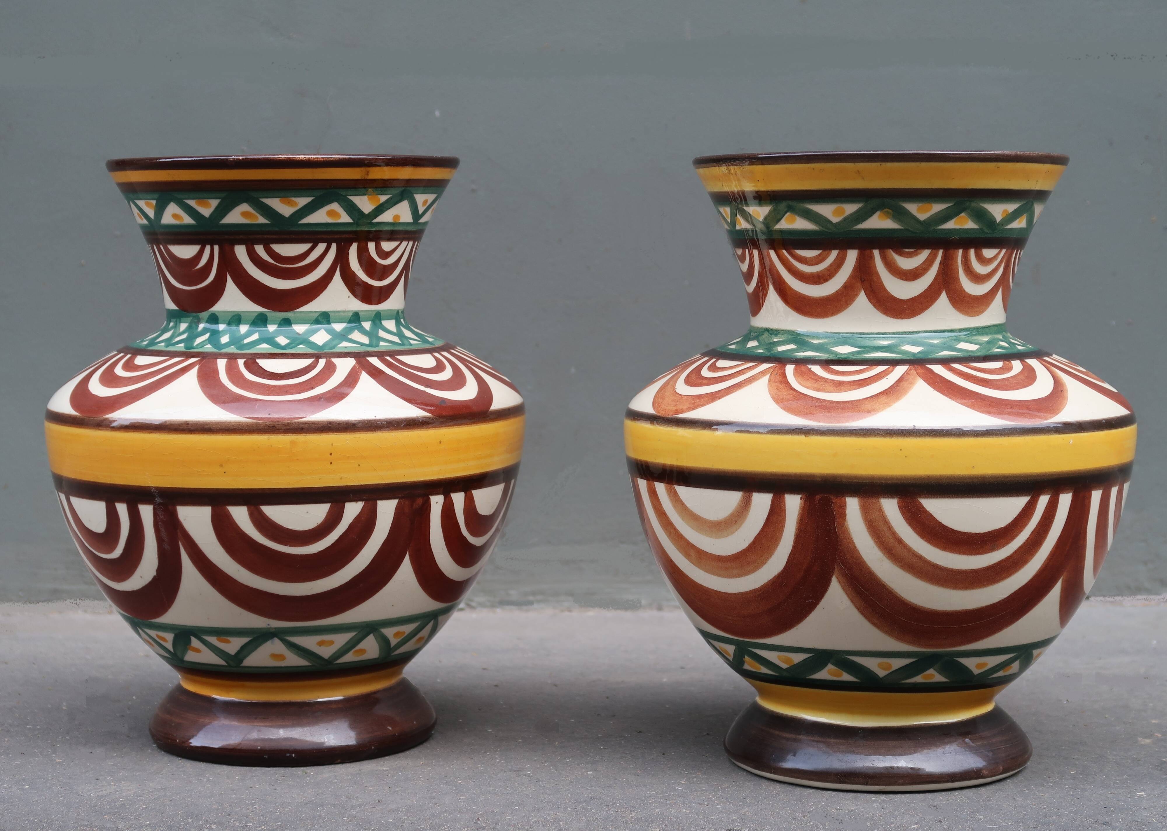Pair of vintage vases signed Saint Jean de Bretagne