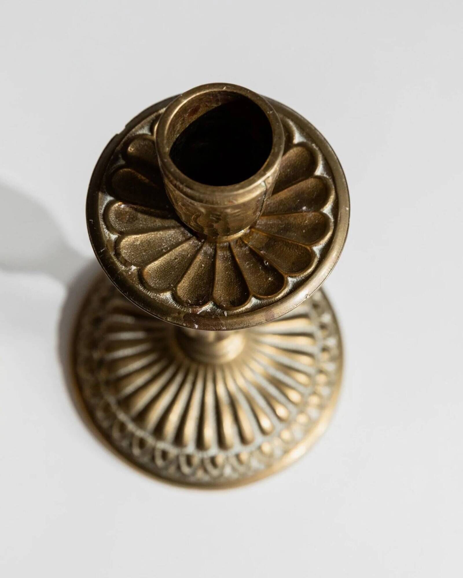 Vintage 1930s Solid Brass Candleholders Set of 2, Warm Golden-Brass, Italian Classic Table Decor