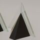 Pair of Postmodern Memphis Metal and Lucite Diamond Sconces Circa 1980