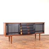 Buffet en teck peint à la main de style Op-Art du milieu du siècle par Gustav Bahus, années 1960