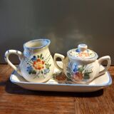 Ceramic dinette - Sugar bowl, creamer, dish set.