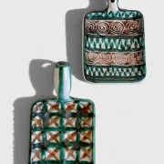 Pair of Robert Picault Ceramic Handled Trays, Vallauris, France, circa 1950