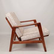 Scandinavian Vintage Armchair With Upholstery Bouclè Cushions Mid Century Design