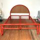 Bed Frame 160 Gae Aulenti Style Tubular Metal and Rattan, 1960s