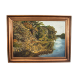 Oli painting in golden frame