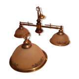 Glass and brass chandeliers