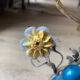 Superb Arras Lamp & Flower Faience - Silvered Bronze - Boler brand -