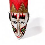 Traditional Javanese mask 30cm Java Indonesia made and painted old vintage hand