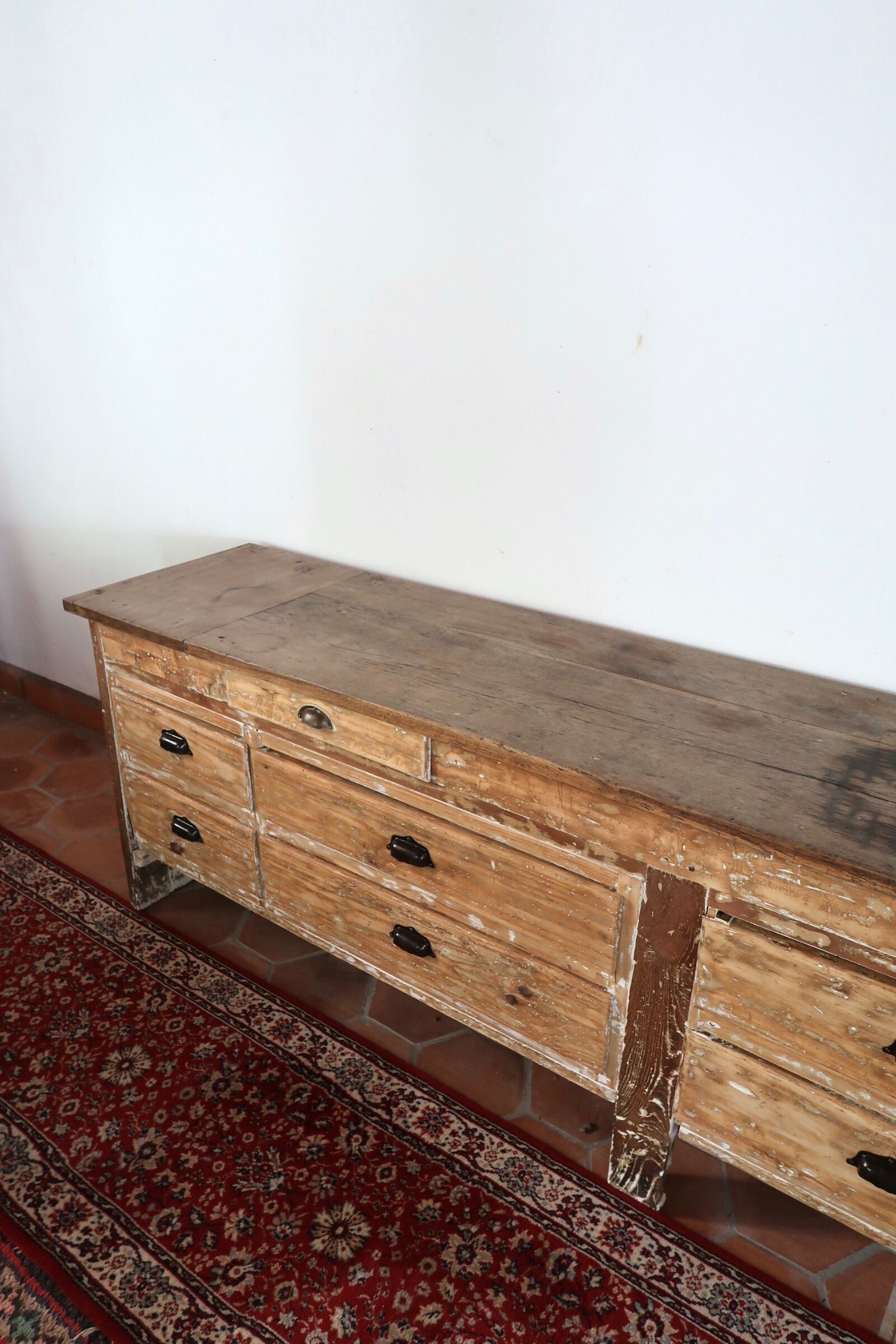 Meuble de métier comptoir en bois