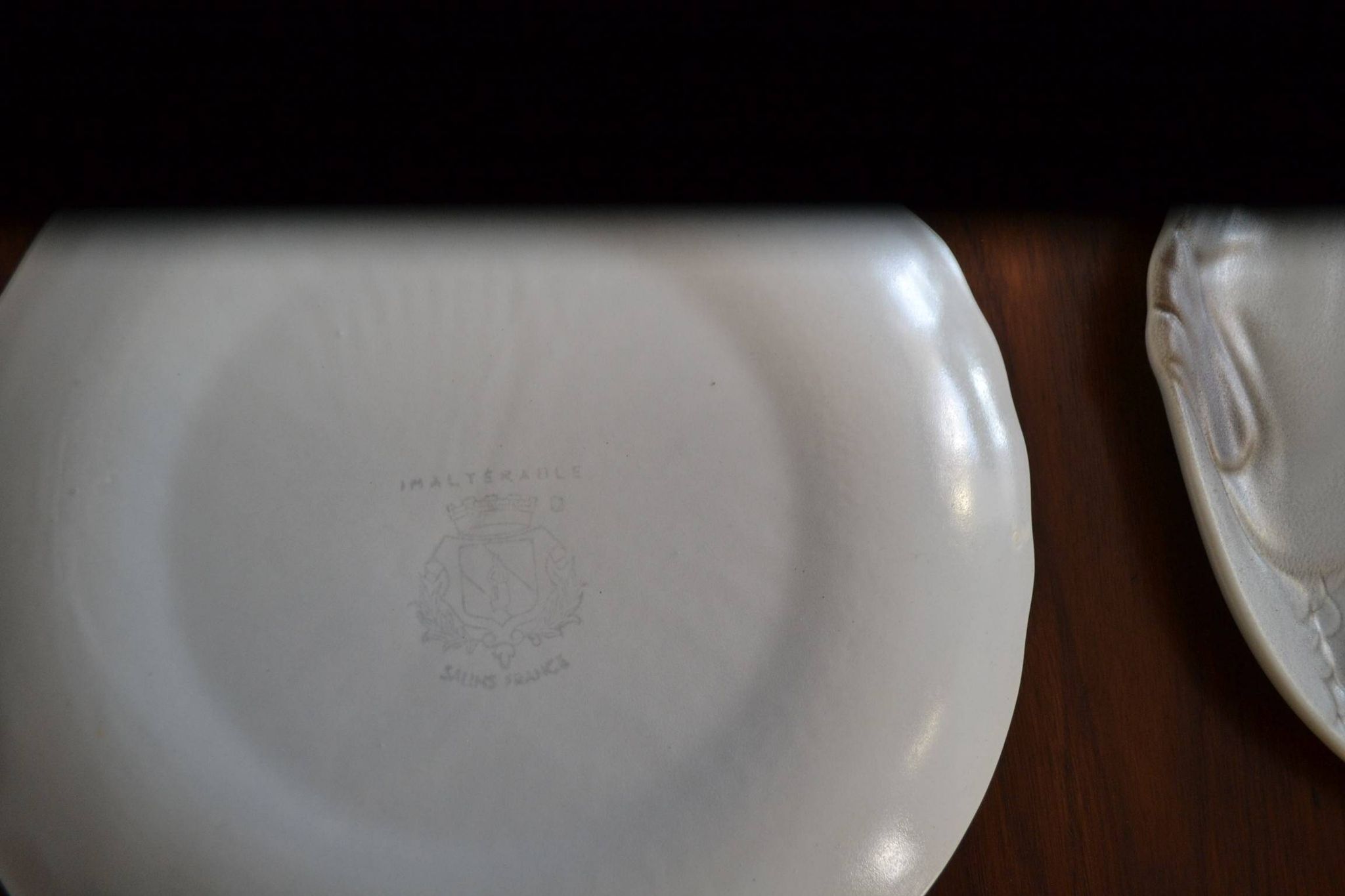 Set of 5 fish plates in earthenware from Salins.
