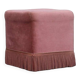 Pouf en velours rose à franges