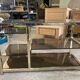 Storage modules in brass and smoked glass design 70s