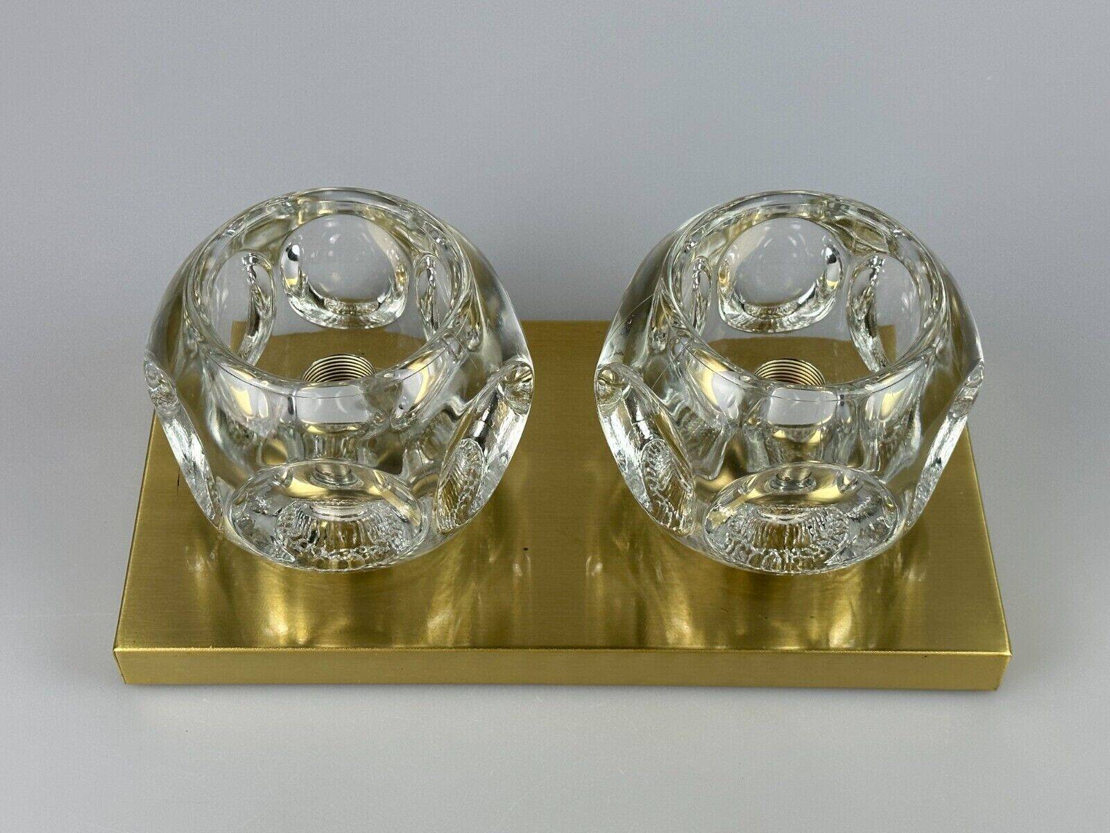 60s 70s peill & putzler cube wall lamp wall sconce ice glass space design