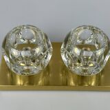 60s 70s peill & putzler cube wall lamp wall sconce ice glass space design