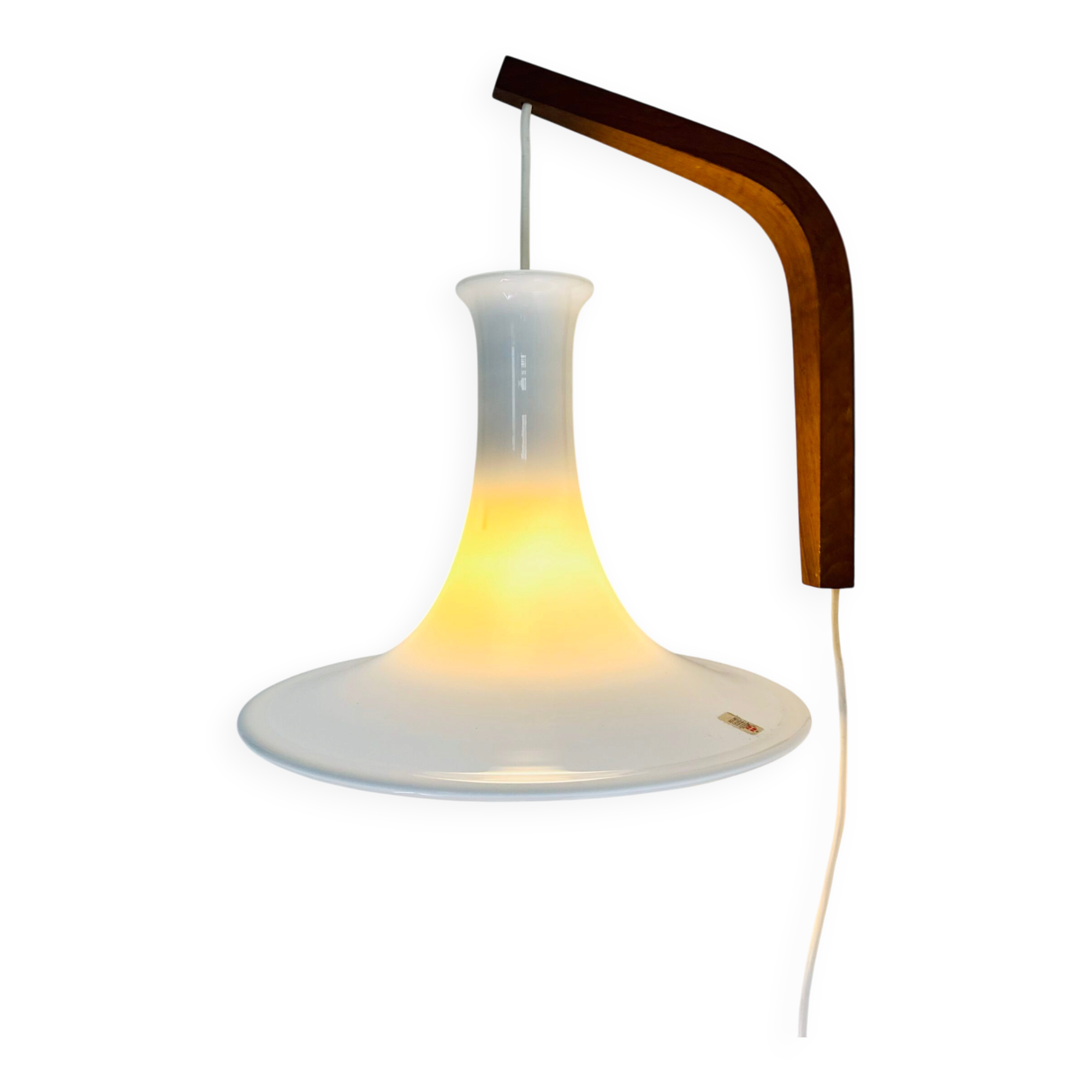 Model 491 Mandarin Wall Light In Milk Glass By Michael Bang For Holmegaard, Denmark 1980S