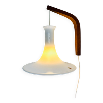 Model 491 Mandarin Wall Light In Milk Glass By Michael Bang For Holmegaard, Denmark 1980S