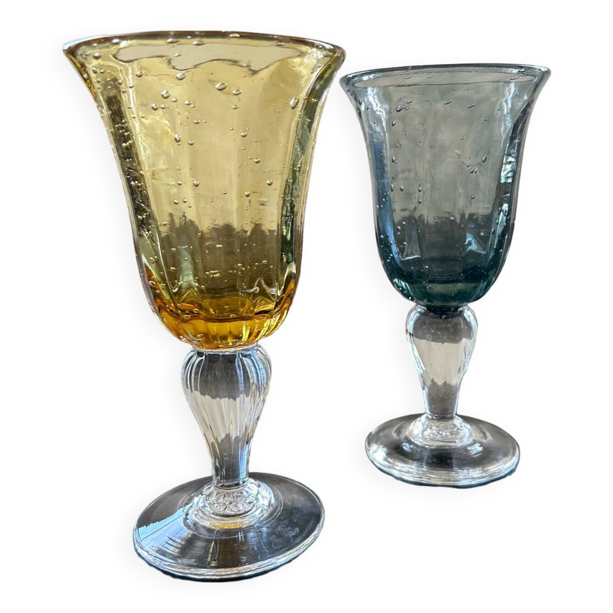 Biot stemmed glass duo
