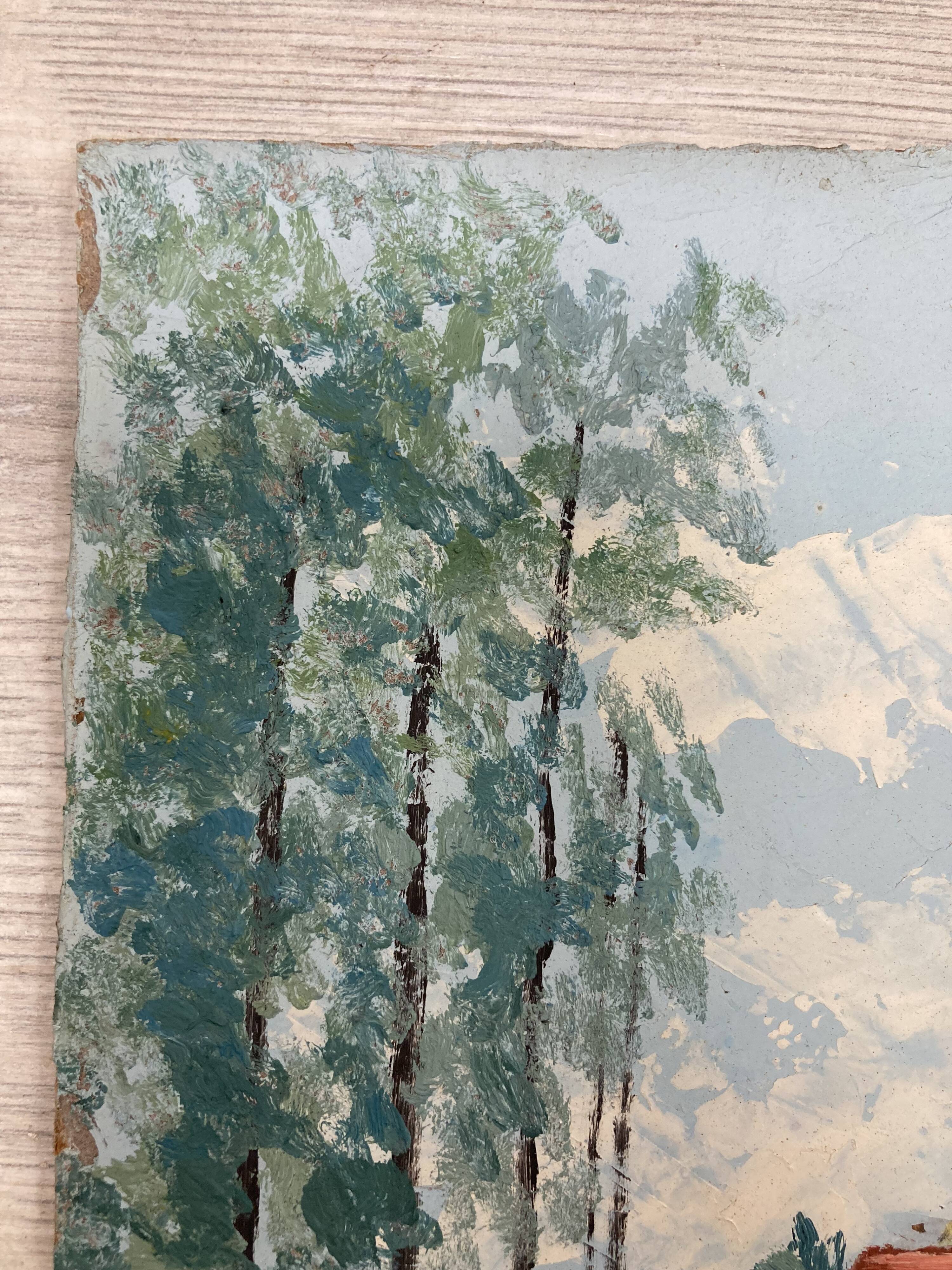 Oil on vintage panel