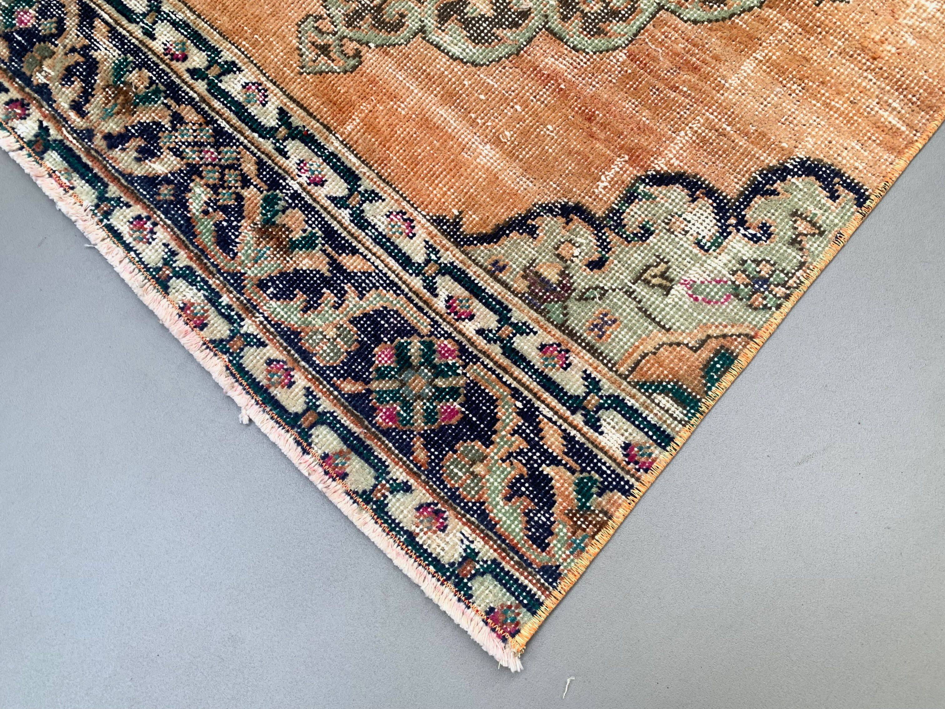 Distressed Turkish Runner 375x80 cm wool Vintage Tribal Rug