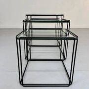 Lot of 3 vintage 1970s design nesting coffee tables by Max Sauze.