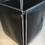 Chrome and skaï wastepaper basket