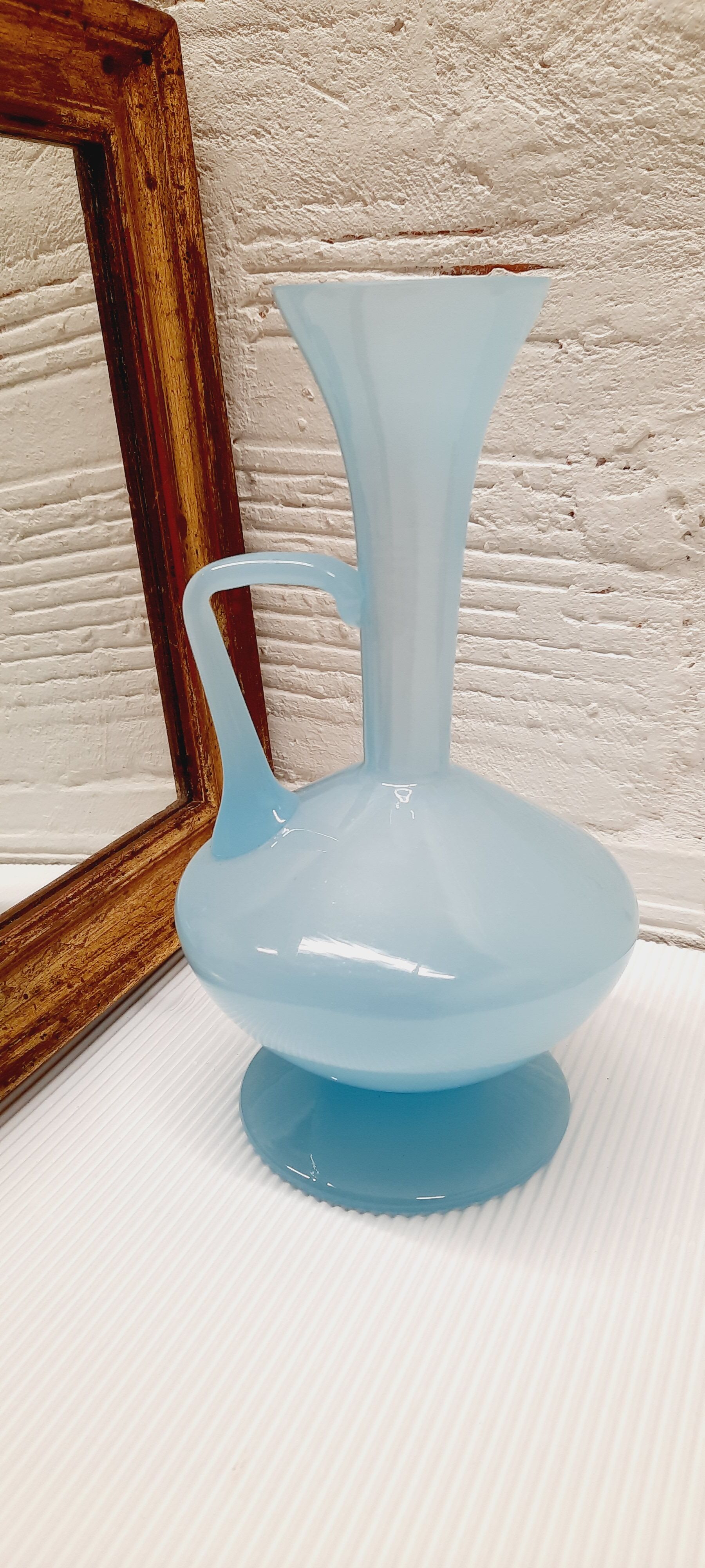 Sky blue opaline vase