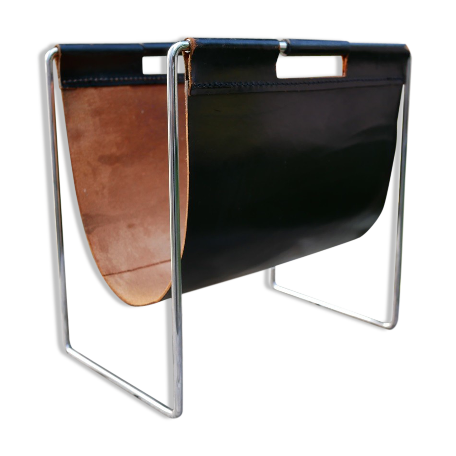 Magazine rack leather made by Brabantia 70 years