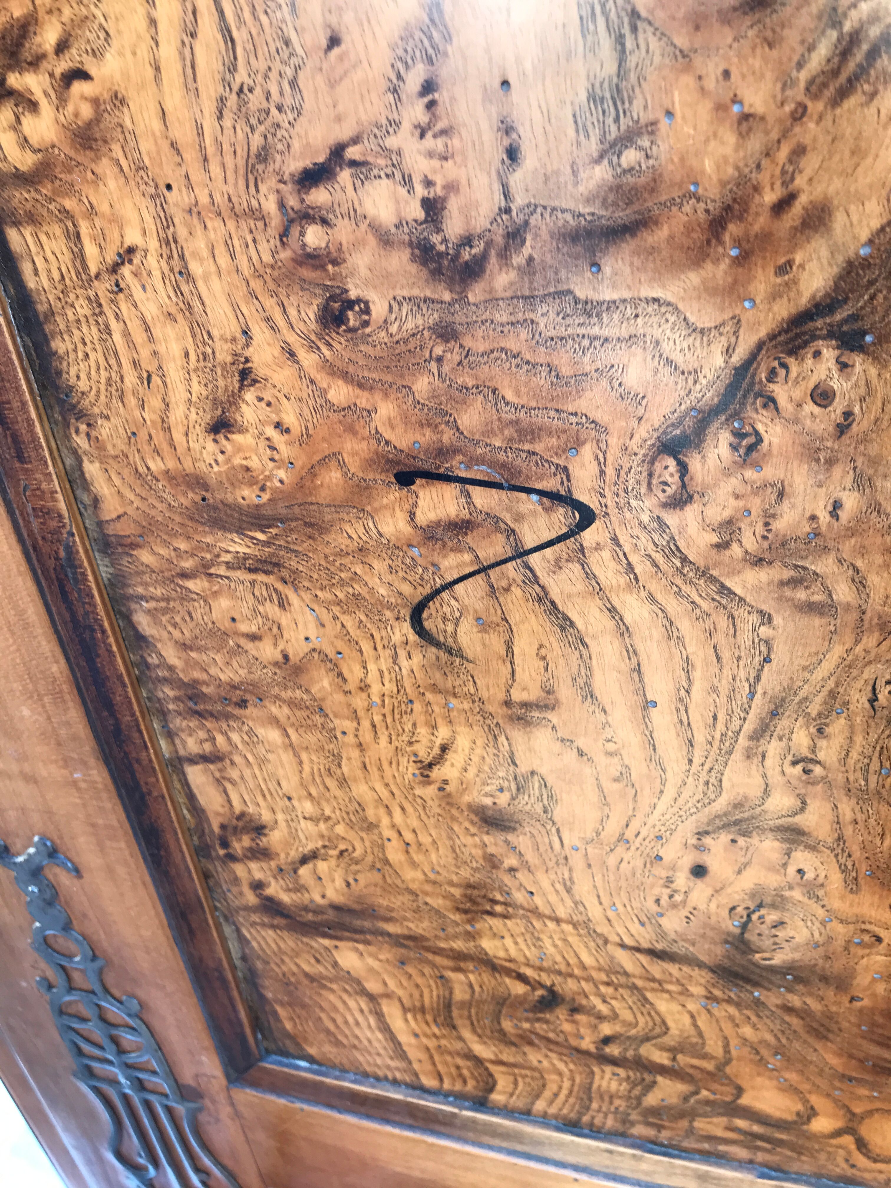 Louis XV marquetry bonnetière 1950s