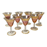 8 pink and gold champagen cups