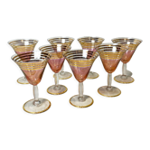 8 pink and gold champagen cups