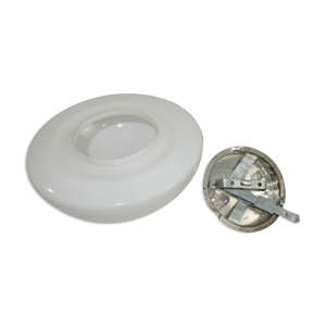 Plafonnier opaline blanche vintage