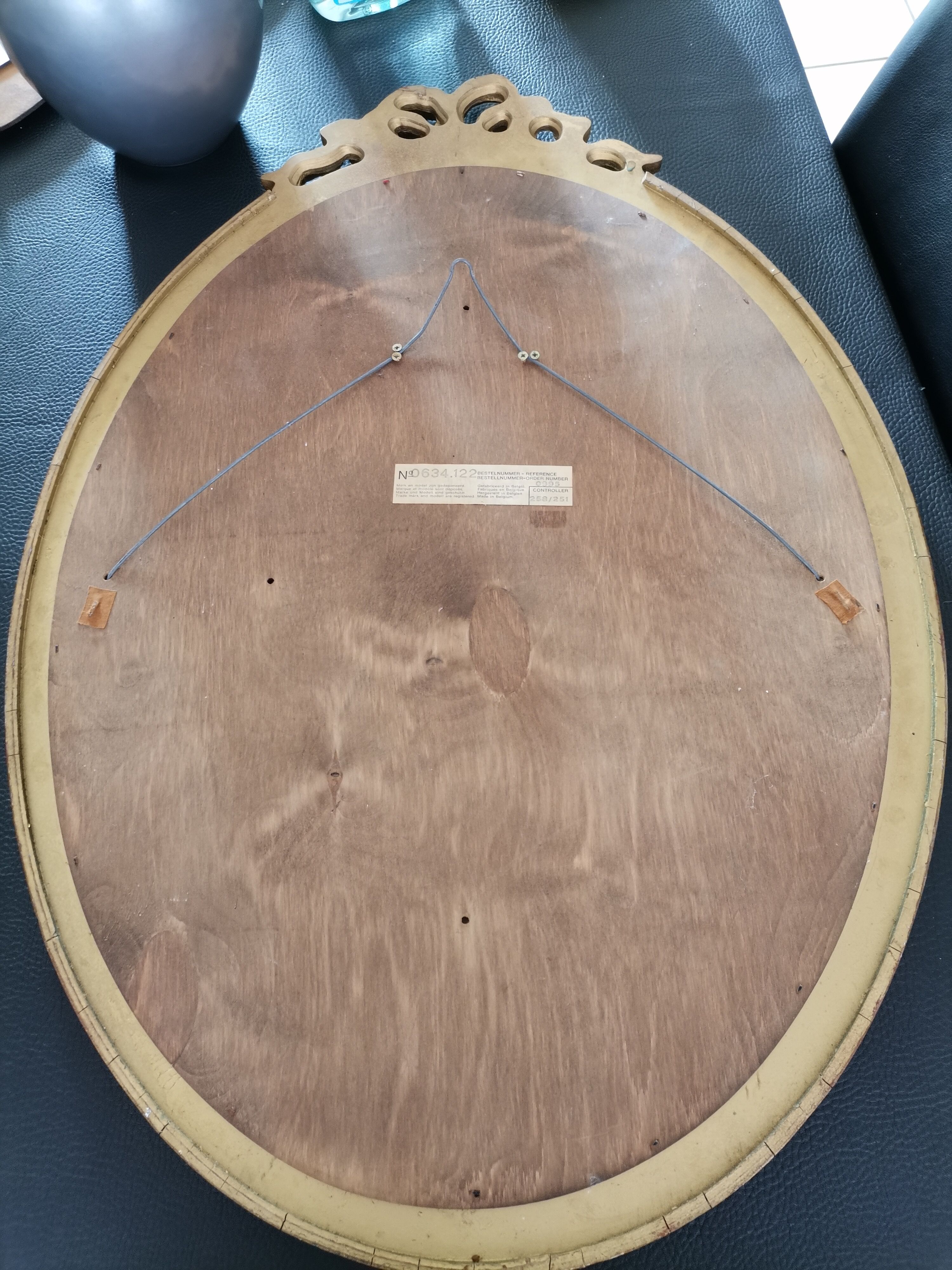 Mirror gilded wood beveled napoleon 50x71cm