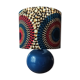 blue ceramic lamp | ethnic printed wax lampshade