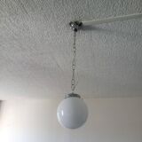 White opaline globe bistro pendant light