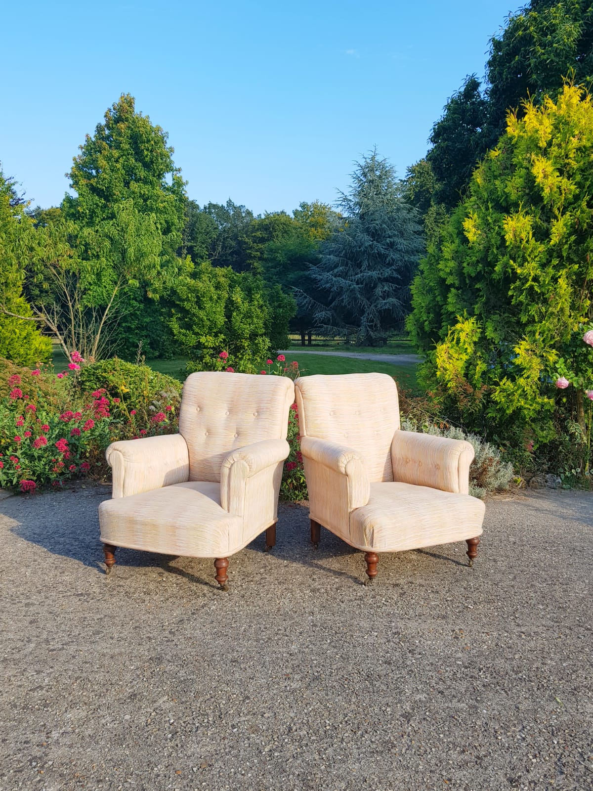 Lot 2 armchairs English / Vintage toad