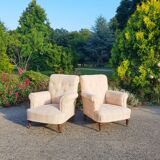 Lot 2 armchairs English / Vintage toad