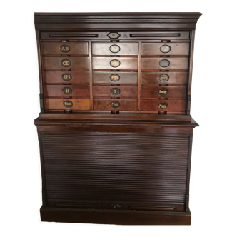 Secretary American Notary in Solid Wood with Sliding Curtain AMBERG'S CABINET LETTER