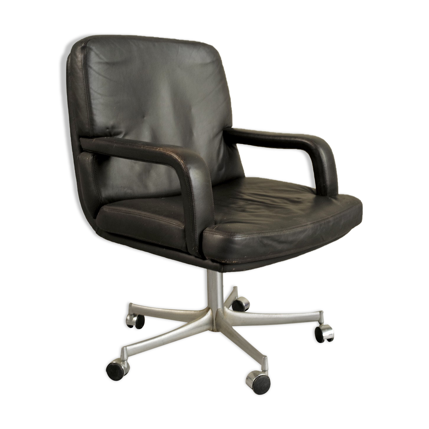 Leather armchair Mobilier International, 1970