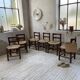 6 straw and oak chairs, mountain furniture