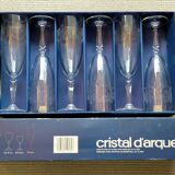 Lot of six glasses of champagne